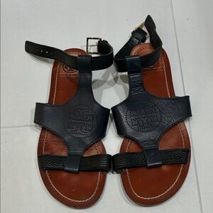 Tory Burch Navy Leather Sandals size 6
